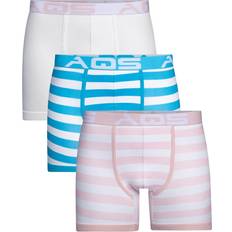 Aqs Print Boxer Briefs - Pink Stripe/White/Lightblue