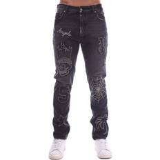 Palm Angels Men Clothing Palm Angels B Spider Classic Jeans - Black/Silver