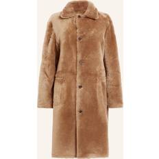 AllSaints Outerwear AllSaints Serra Shearling Coat Founded Iconic Leather Pieces - Taupe Brown