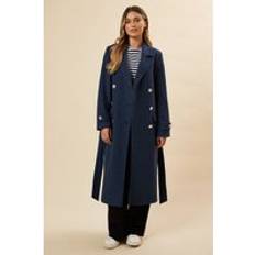 Turquoise - Women Coats Dorothy Perkins Belted Military Midi Coat - Teal