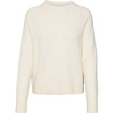 Naturel Hauts Vero Moda Pull Col Rond Manches Longues - Blanc