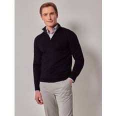 Hawes & Curtis Half Zip Merino Jumper Black