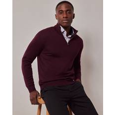 Claret Half Zip Merino Jumper