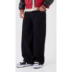 boohooMAN Baggy Rigid Jean - True Black