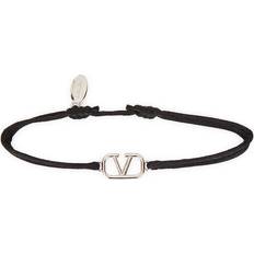 Valentino Bracelets Valentino Garavani VLogo Cord Bracelet Black