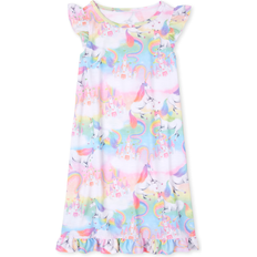 Sleeveless Nightgowns The Children's Place Rainbow Unicorn Castle Nightgown - Sparklpink