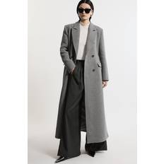 Grey - Women Coats Karen Millen Italian Wool Mix Maxi Coat - Grey