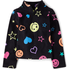 Stars Fleece Jackets Children's Clothing The Children's Place Girl's Print Microfleece Half Zip Pullover - Black