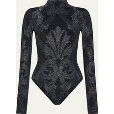 Sølv Shapewear & Undertøj Wolford High Neck Lurex Body Top - Sort