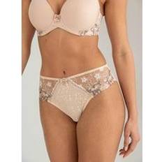 Beige - Women Bikini Bottoms Pour Moi Sofia Embroidered Lace Bikini Brief - Nude