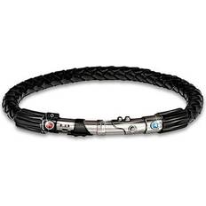 Jewelry The Bradford Exchange STAR WARS LIGHTSABER Leather And Stainless Steel Bracelet