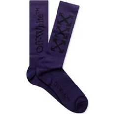 Off-White Men Underwear Off-White Bookish Logo Socks - Purple/Black