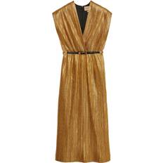 Gucci Midi Dresses Gucci Cady Lamé Midi Dress - Gold