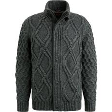 Herren Cardigans PME Legend Strickjacke Mit Stehkragen - Anthrazit