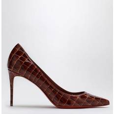 Christian Louboutin Brown Heels & Pumps Christian Louboutin Acajou Alligator Embossed Leather Pumps - Brown