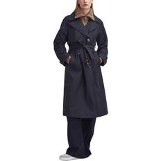 Barbour Men Coats Barbour Gwyn Trench Coat - Black/Muted Cabernet Tartan