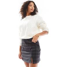 Object Collectors Item Object Notch Front Tailored Skirt - Dark Grey Melange