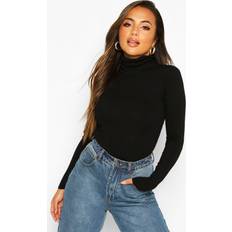 XL Jumpers boohoo Petite Fine Knit Roll Neck Jumper - Black