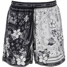 Amiri Shorts Amiri Silk Bandana Print Bermuda Shorts - Grey