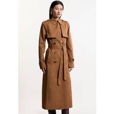 Linen Coats Karen Millen Tailored Wrap Storm Flap Trench Coat - Toffee