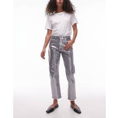 Silver Jeans Topshop Cropped Mid Rise Straight Jeans - Grey