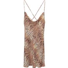Pull&Bear Dame Tøj Pull&Bear Minikleid Mit Animalprint - Beige/Braun/Schoko