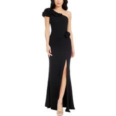 Dress The Population Aubrielle Rosette One Shoulder Gown - Black