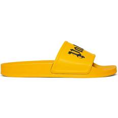 Gothic Print Yellow Pool Slides