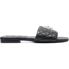 Slides Philipp Plein Crystal Skull Matelassé Slides - Black