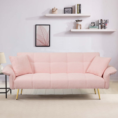 George Oliver Futon Bed 70.1 Inch Pink Sofa