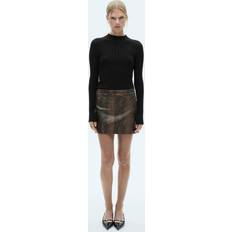 Mango Kjolar Mango Mini Skirt With Animal Print Effect - Beige
