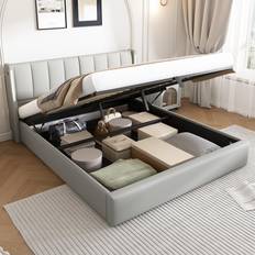 Brayden Studio Upholstered Storage 140 x 200 cm Frame Bed