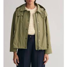 Gant Green Jackets Gant Khaki Hooded Cotton Blend Wind Jacket - Green