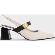 Charles & Keith Yvette Mary Jane Slingback Pumps Chalk