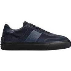 Tod's Men Trainers Tod's Blue Suede Sneakers with Leather Inserts - Blue