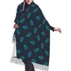 ZHBwal Oversized Shawl Wraps for Women - Blue Light Bulbs Print