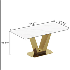 Rectangle - Yellow Dining Tables Mercer41 Damilya Rectangular 70.87 x 31.50 x 70.87 in Dining Table