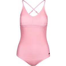 Pink - Women Swimsuits Trespass Mimi Plain One Piece Swimsuit - Pink Shell