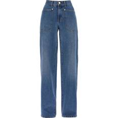 Tory Burch High-Waisted Cargo Style Jeans - Blue