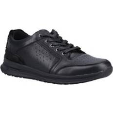 Black Oxford Hush Puppies Joseph Leather Lace-Up Shoes - Black