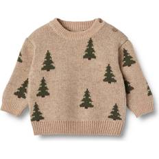 Blomstrede Striktrøjer Wheat Jacquard Strik Pullover - Offwhite