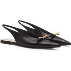 Lanvin Heels & Pumps Lanvin Bow Leather Slingback - Black