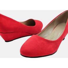 Nainen - Punainen Espadrilles Where's That From Kieran Suede Platform Low Wedge Court - Red