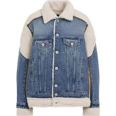 Jean Paul Gaultier Denim Shearling Jacka Oversized Stil - Blå