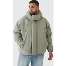 5XL - Herren Mäntel boohooMAN Plus Extrem Gepolsterte Man Steppjacke - Grau