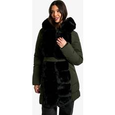 Boohoo Down Coats & Padded Coats boohoo Premium Faux Fur Trim Parka - Green