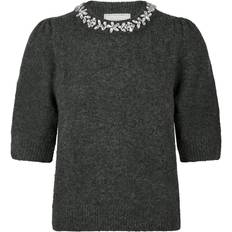 Neo Noir Blusar Neo Noir Maia Stone Knit Blouse - Antracit Melange