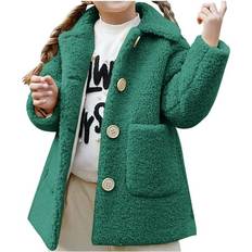 Green Jackets Odeerbi Toddler Girls Fleece Jacket Coat - Green