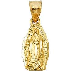 Jewelry Million Charms Occasion Gallery, 14k Yellow Gold Small/Mini Our Lady Of Guadalupe Charm Pendant (20mm x 8mm)