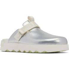 Silver - Women Clogs Sorel Viibe Clogs - Silver/Sea Salt